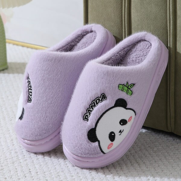 Cute Cartoon Panda Slippers Home Winter Warm Thick-soled Floor Bedroom Slipper Couples House Shoes - Image 10