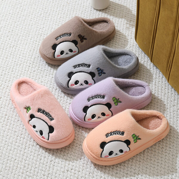 Cute Cartoon Panda Slippers Home Winter Warm Thick-soled Floor Bedroom Slipper Couples House Shoes - Image 8