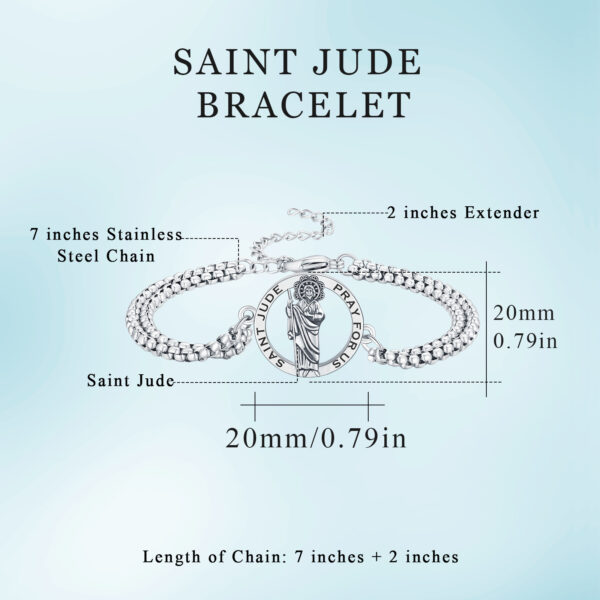 Saint Jude Bracelet with Link Chain in 925 Sterling Silver - Image 5