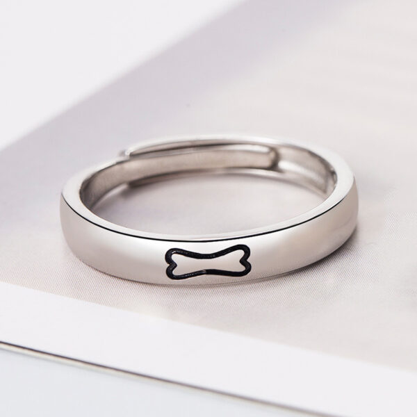 S925 Sterling Silver Love Couple Ring Simple Bracelet - Image 5