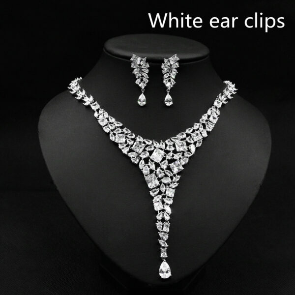 Colorful Zircon Necklace Set Wedding Dress Wedding Earring Accessories - Image 2